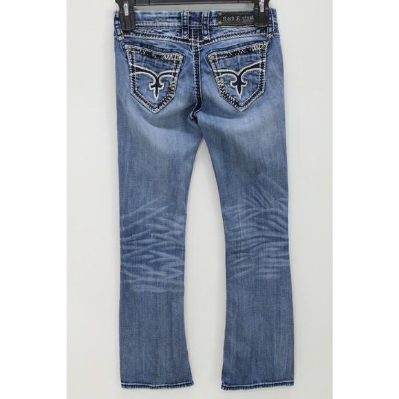 Rock Revival Charlotte Jeans Women's 26x30 Easy Boot Bling Rhinestone pockets - Picture 8 of 12